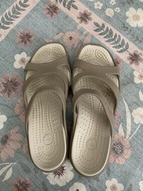 CROCS Women’s Neutral Taupe Slide Sandals